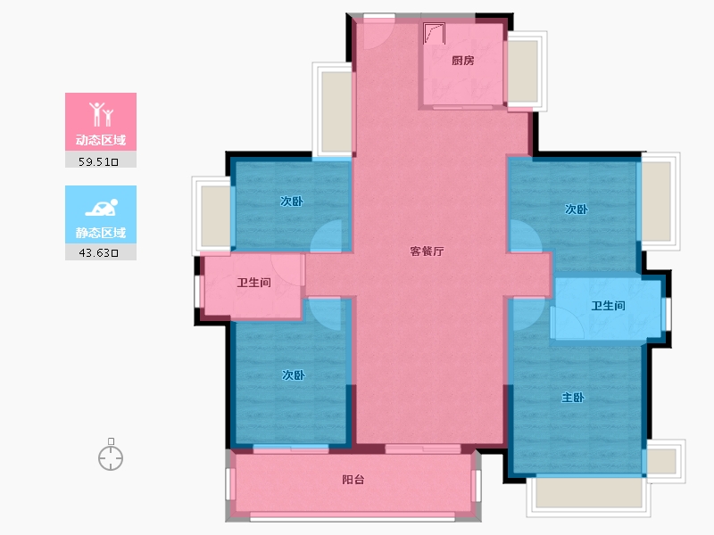 广东省-东莞市-万科瑧山府-121.00-户型库-动静分区