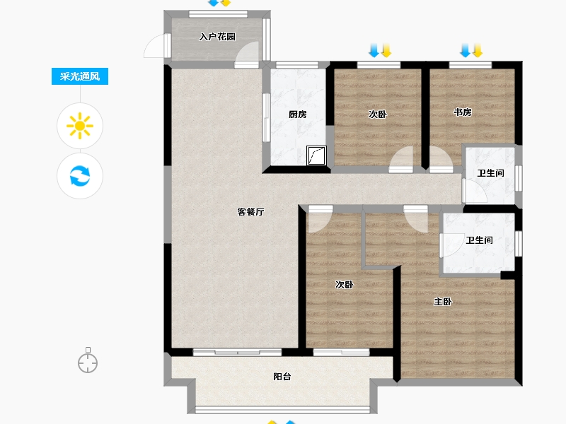 江苏省-镇江市-中南君悦府·熙悦-114.93-户型库-采光通风