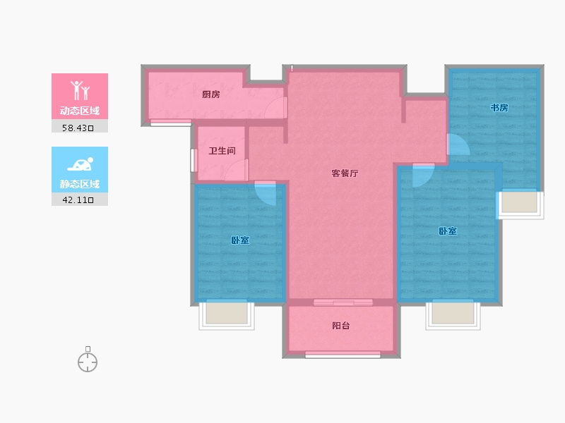 安徽省-淮北市-状元府邸-89.80-户型库-动静分区