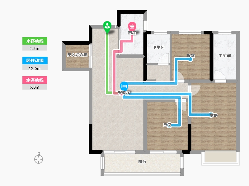 河南省-洛阳市-建业滨河珑府-95.30-户型库-动静线