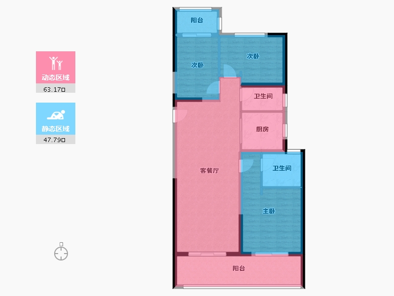 陕西省-咸阳市-日月公馆-100.01-户型库-动静分区