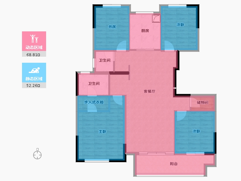 江苏省-镇江市-中南君悦府·熙悦-108.90-户型库-动静分区