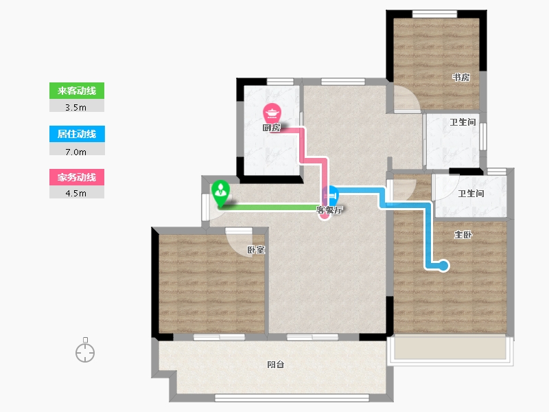 安徽省-淮北市-濉溪碧桂园-96.00-户型库-动静线