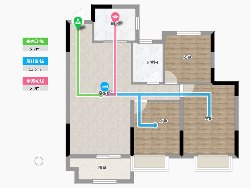 安徽省-淮北市-港利教育小镇华师城-84.00-户型库-动静线