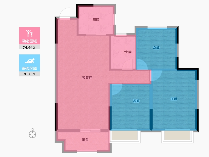 安徽省-淮北市-港利教育小镇华师城-84.00-户型库-动静分区