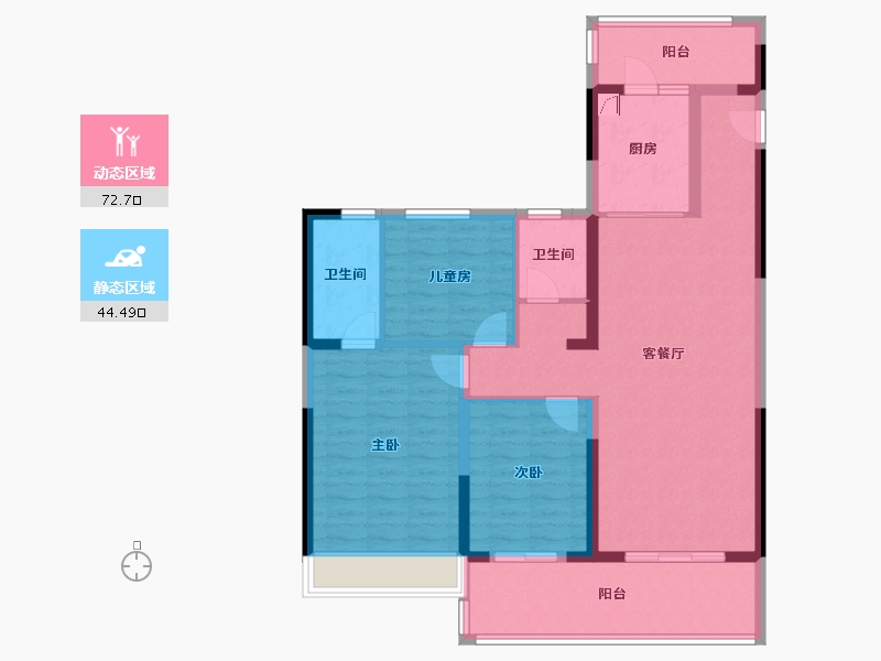 陕西省-咸阳市-日月公馆-104.81-户型库-动静分区