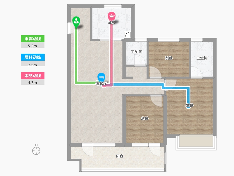 山东省-青岛市-蔚蓝天地-80.84-户型库-动静线