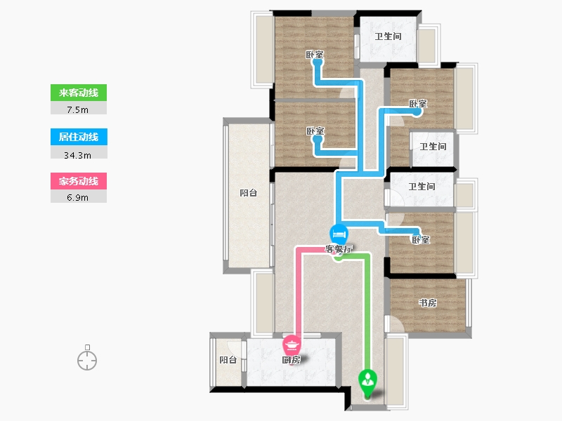 广东省-肇庆市-湾区西部华侨城-134.74-户型库-动静线