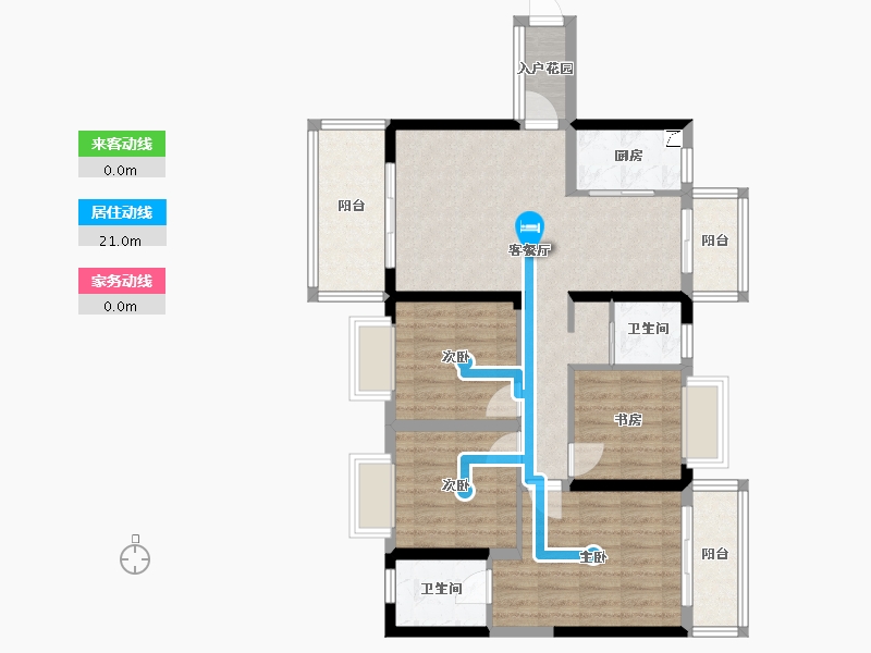 广西壮族自治区-南宁市-龙庭水岸-90.00-户型库-动静线