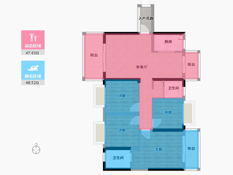 广西壮族自治区-南宁市-龙庭水岸-90.00-户型库-动静分区