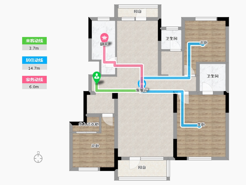 山东省-青岛市-蔚蓝天地-104.00-户型库-动静线