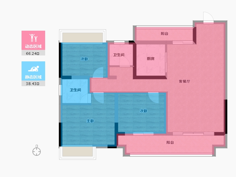 安徽省-阜阳市-建业徽创新筑-92.80-户型库-动静分区