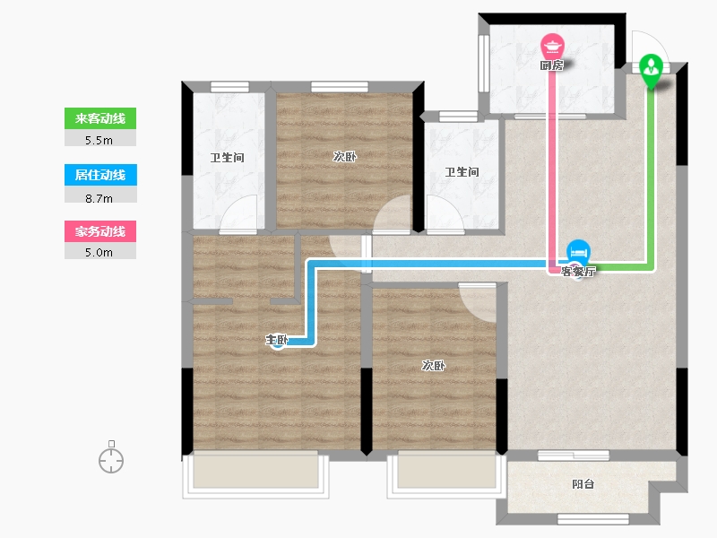 安徽省-淮北市-港利教育小镇华师城-90.50-户型库-动静线