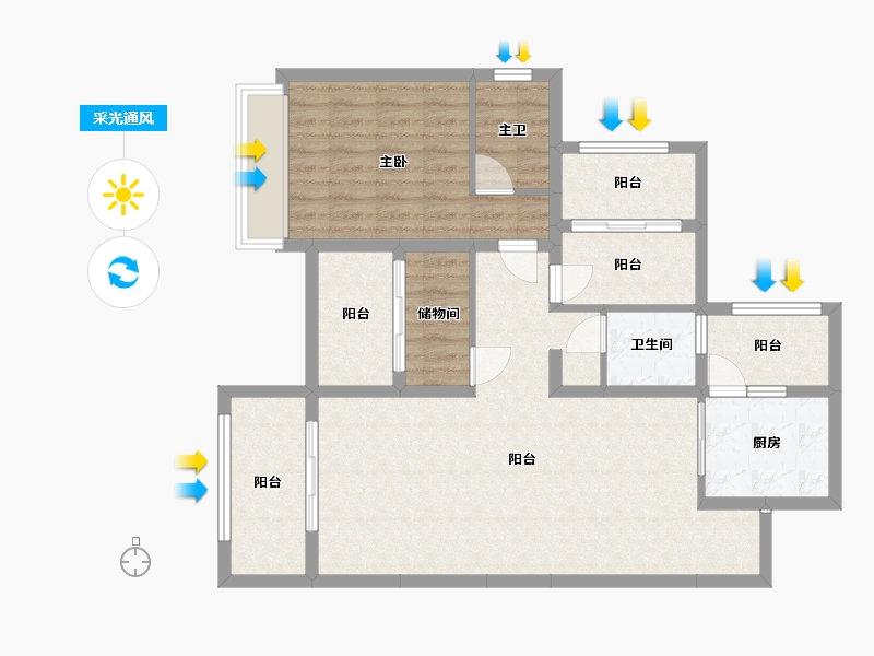 四川省-成都市-恒合时代城-89.68-户型库-采光通风