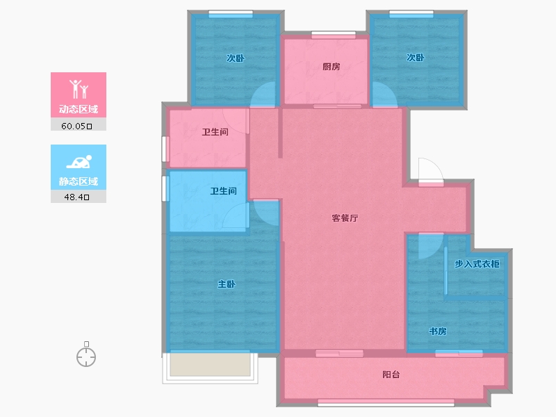 安徽省-淮北市-金鹏中国印-97.59-户型库-动静分区