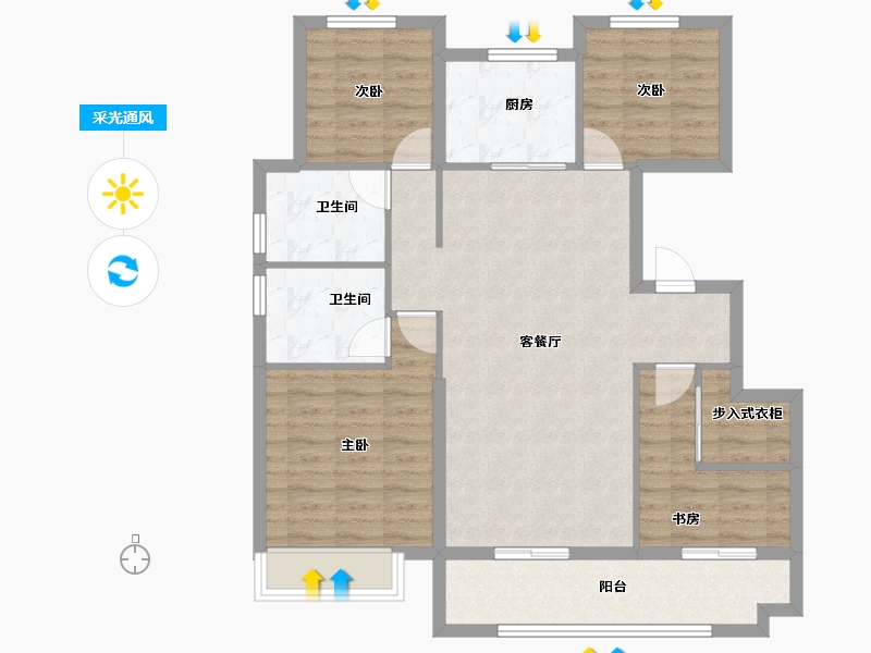 安徽省-淮北市-金鹏中国印-97.59-户型库-采光通风