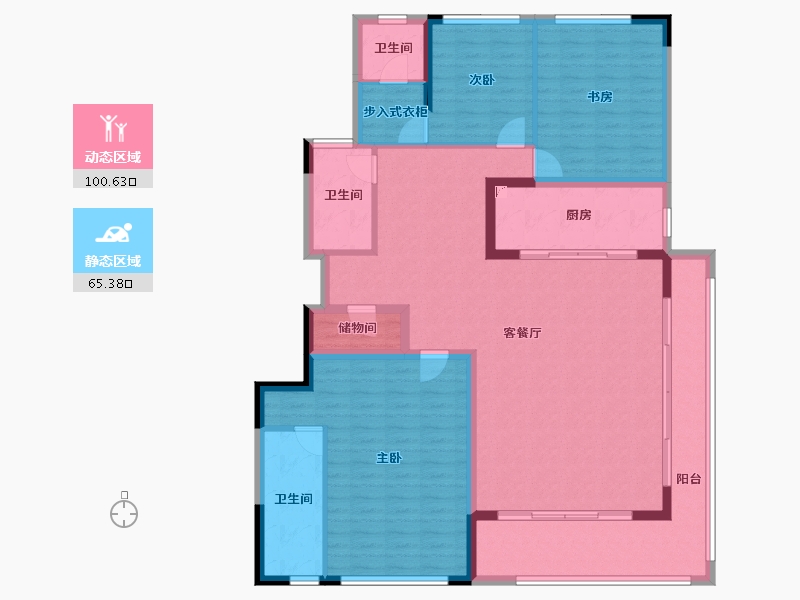 云南省-昆明市-世博生态城蓝湖邻里​-150.90-户型库-动静分区