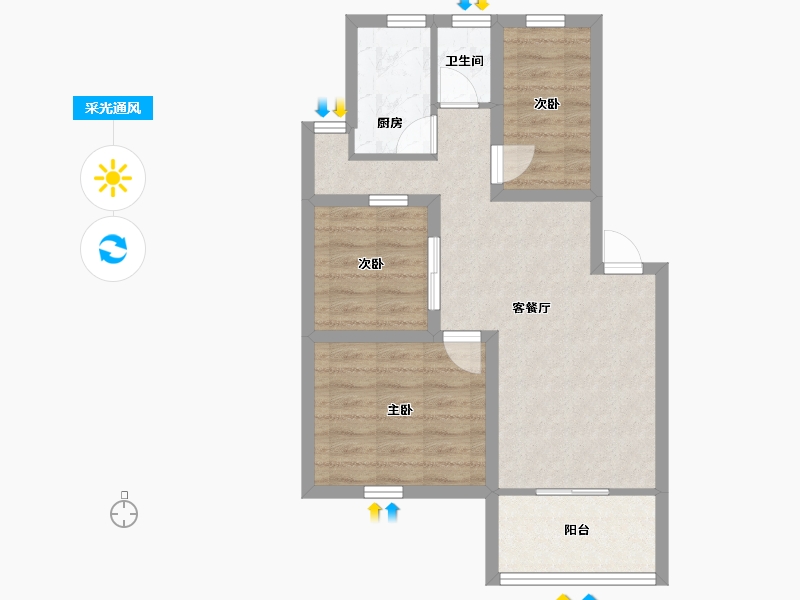 广东省-深圳市-深圳巴士集团公司龙塘住宅区-80.00-户型库-采光通风