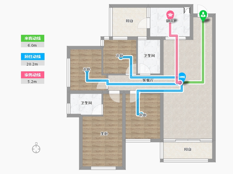 四川省-眉山市-滨江睿城-95.57-户型库-动静线