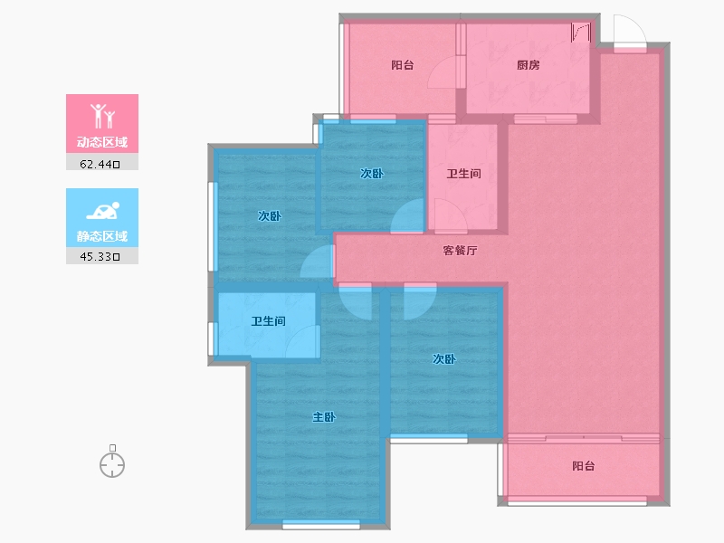 四川省-眉山市-滨江睿城-95.57-户型库-动静分区