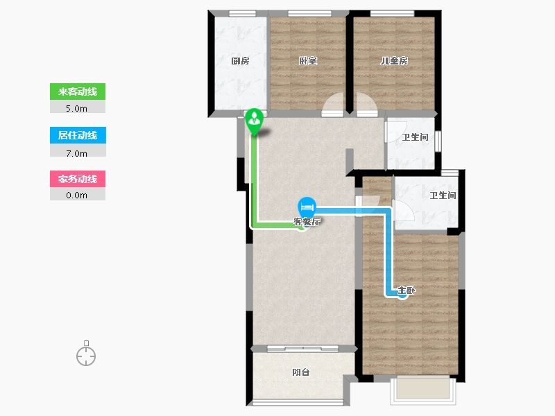 河南省-洛阳市-建业滨河珑府-96.04-户型库-动静线