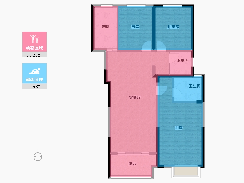 河南省-洛阳市-建业滨河珑府-96.04-户型库-动静分区