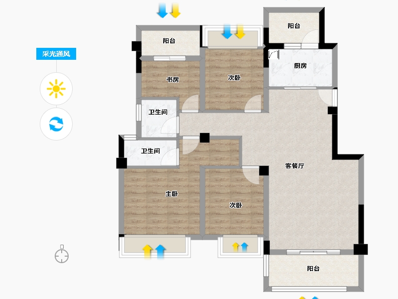 重庆-重庆市-澳海御江苑-94.12-户型库-采光通风