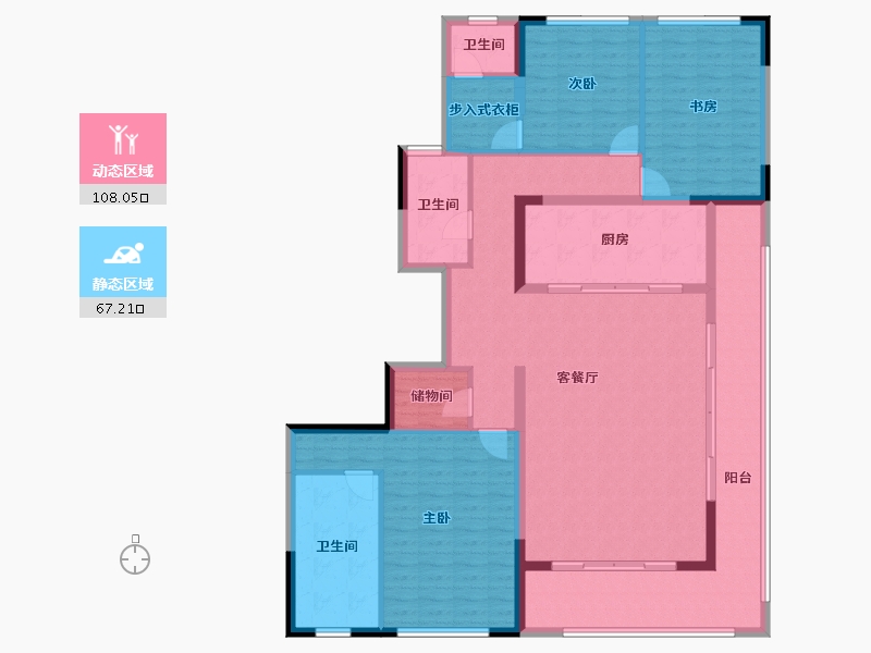 云南省-昆明市-世博生态城蓝湖邻里​-159.01-户型库-动静分区