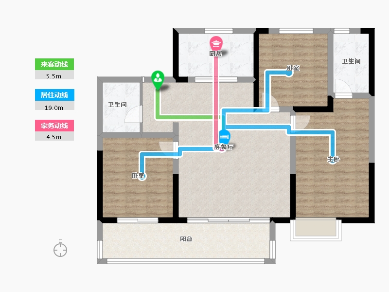 河南省-洛阳市-建业滨河珑府-104.08-户型库-动静线