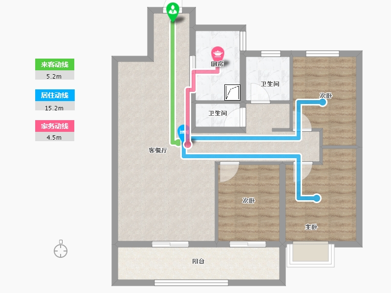 山东省-菏泽市-金府大院-85.42-户型库-动静线