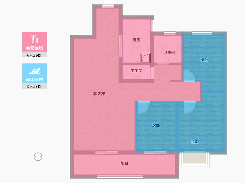 山东省-菏泽市-金府大院-85.42-户型库-动静分区