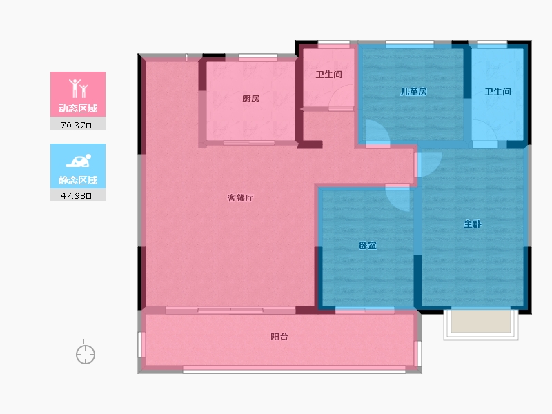 河南省-洛阳市-建业滨河珑府-105.70-户型库-动静分区