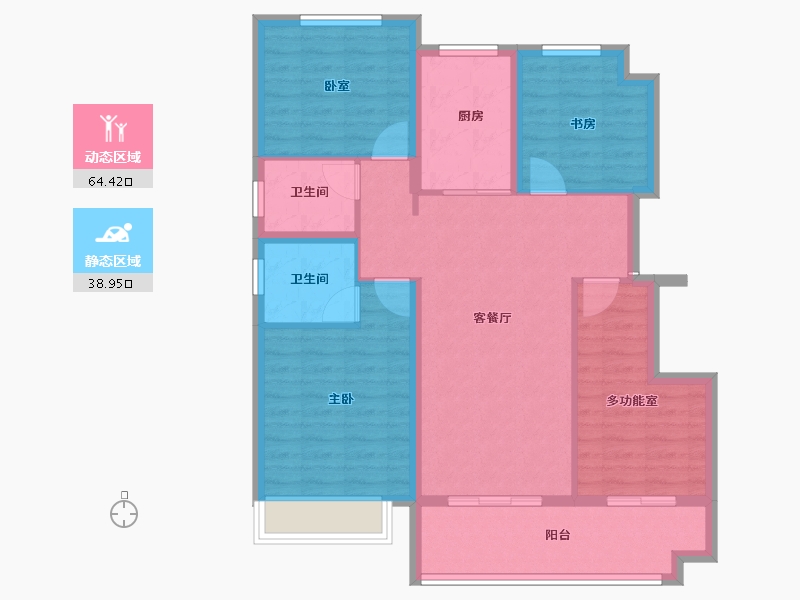 安徽省-阜阳市-锦天禧悦江山-92.79-户型库-动静分区