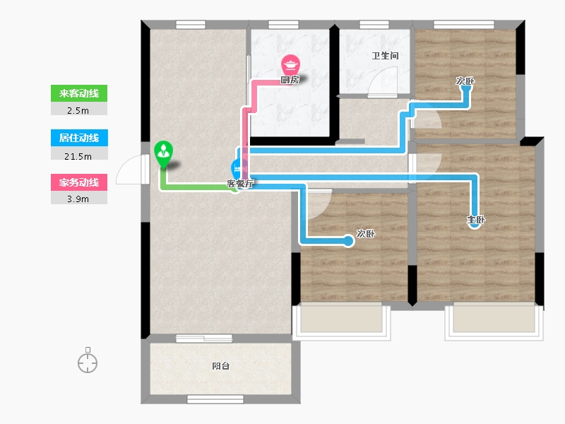 安徽省-淮北市-港利教育小镇华师城-84.30-户型库-动静线