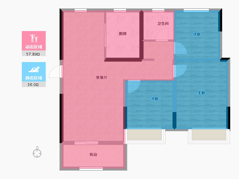 安徽省-淮北市-港利教育小镇华师城-84.30-户型库-动静分区