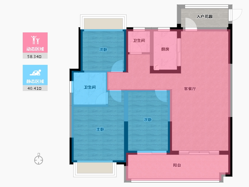 安徽省-铜陵市-金大地珑璋台-92.62-户型库-动静分区