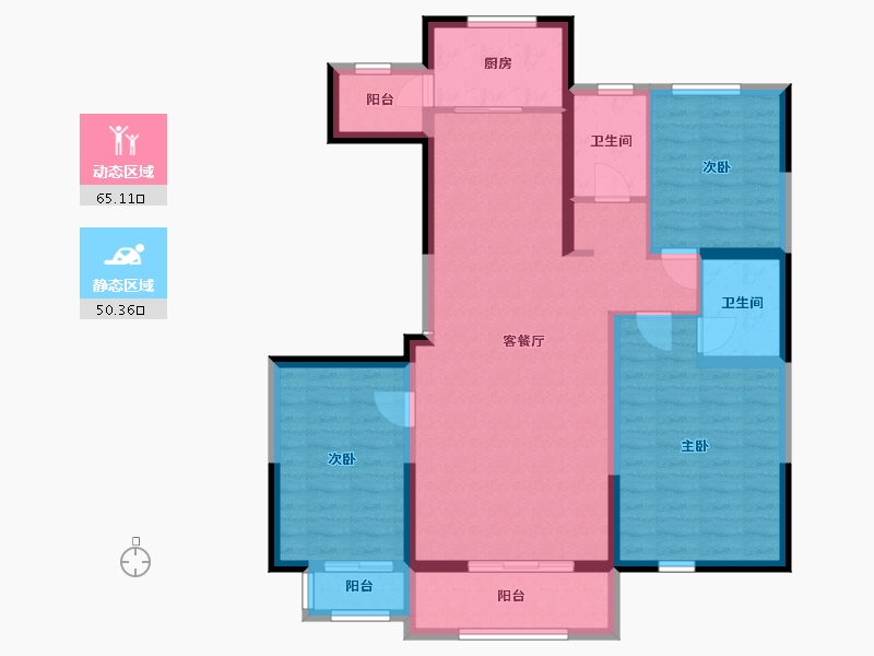 宁夏回族自治区-银川市-金地花园-116.00-户型库-动静分区