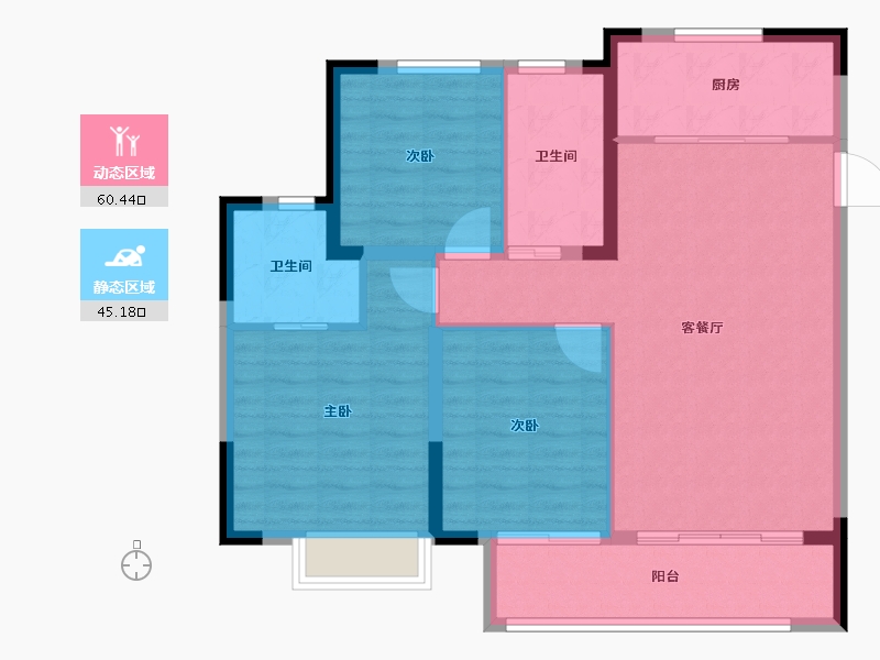 山东省-淄博市-中南高科创智花园-96.00-户型库-动静分区