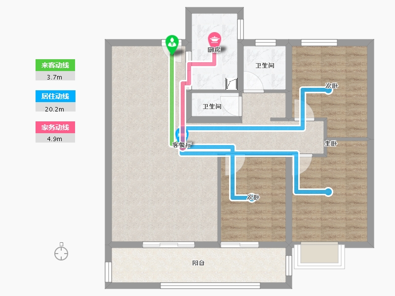 山东省-菏泽市-金府大院-85.67-户型库-动静线