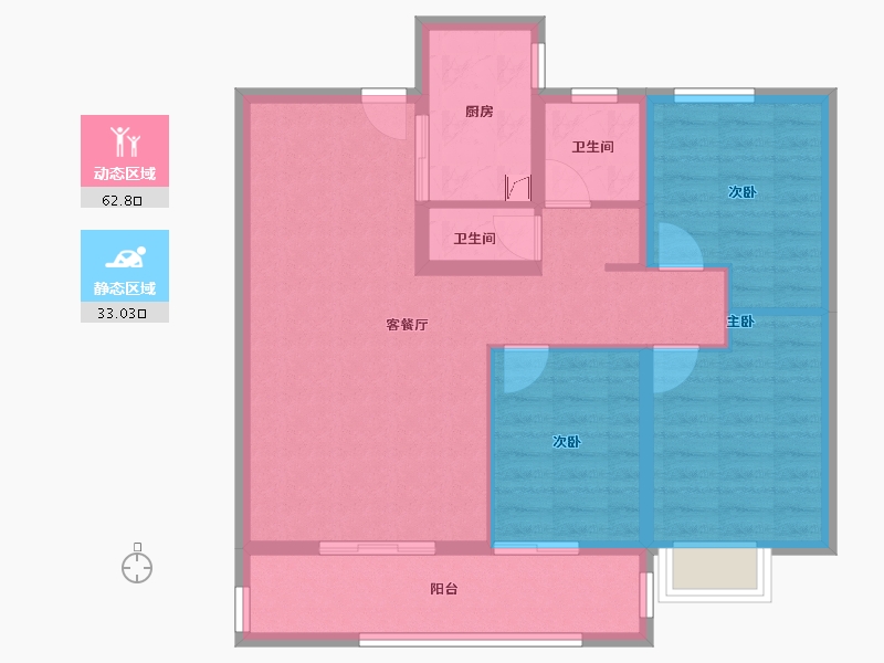 山东省-菏泽市-金府大院-85.67-户型库-动静分区