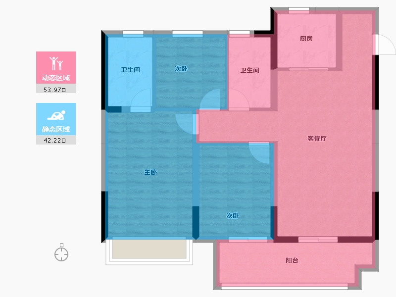 安徽省-淮北市-建投时代-86.12-户型库-动静分区