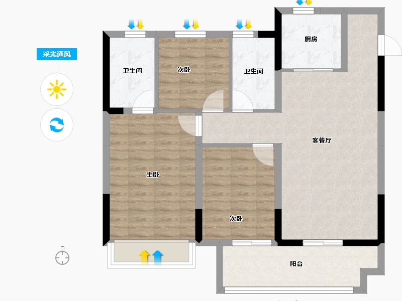 安徽省-淮北市-建投时代-86.12-户型库-采光通风