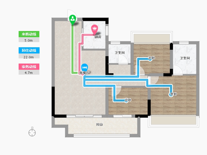 安徽省-阜阳市-建业徽创新筑-84.00-户型库-动静线