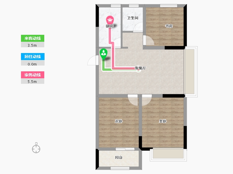 安徽省-淮北市-傲景观澜-74.05-户型库-动静线