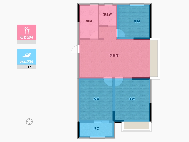 安徽省-淮北市-傲景观澜-74.05-户型库-动静分区