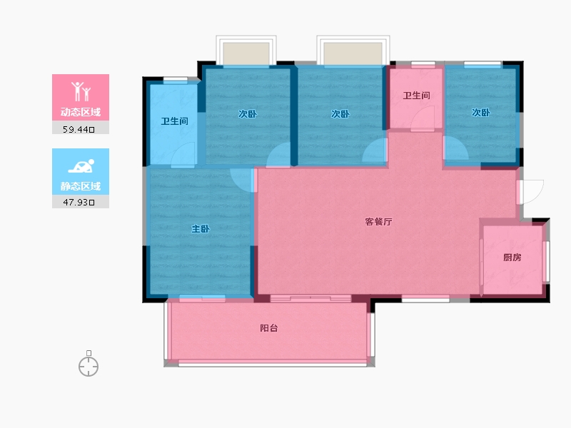 四川省-成都市-黄龙溪谷-96.88-户型库-动静分区