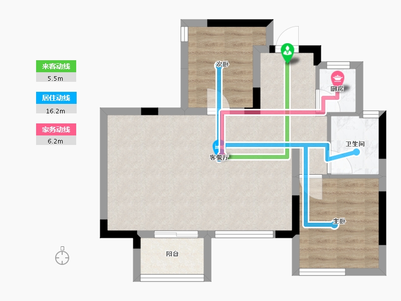 四川省-成都市-黄龙溪谷-56.42-户型库-动静线