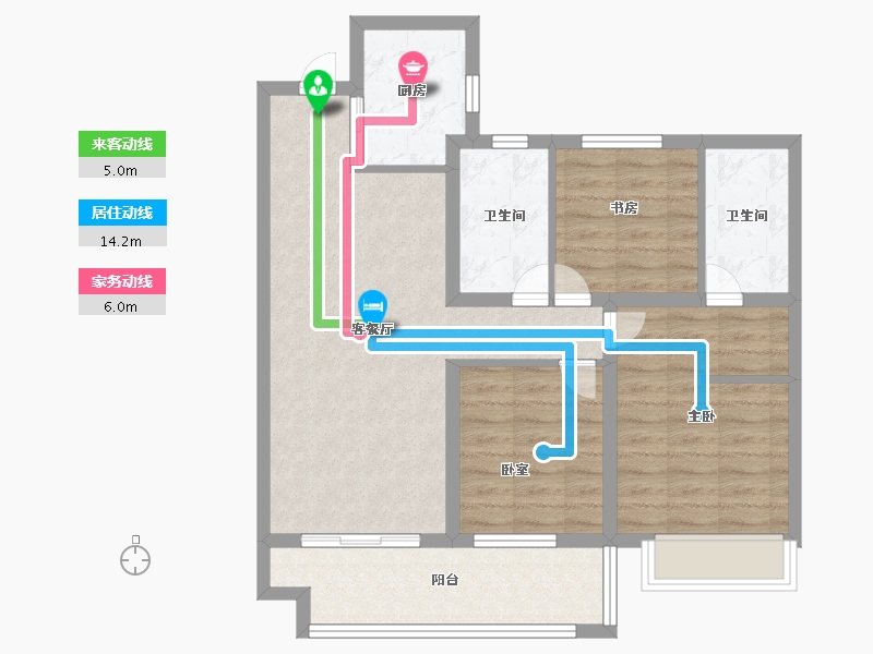 安徽省-阜阳市-锦天禧悦江山-83.19-户型库-动静线