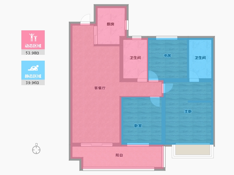 安徽省-阜阳市-锦天禧悦江山-83.19-户型库-动静分区