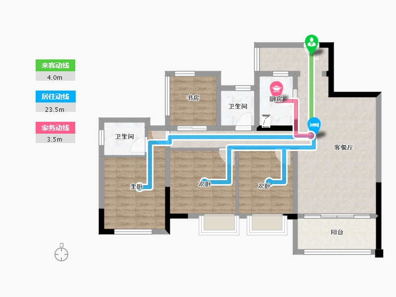 重庆-重庆市-澳海御江苑-91.28-户型库-动静线